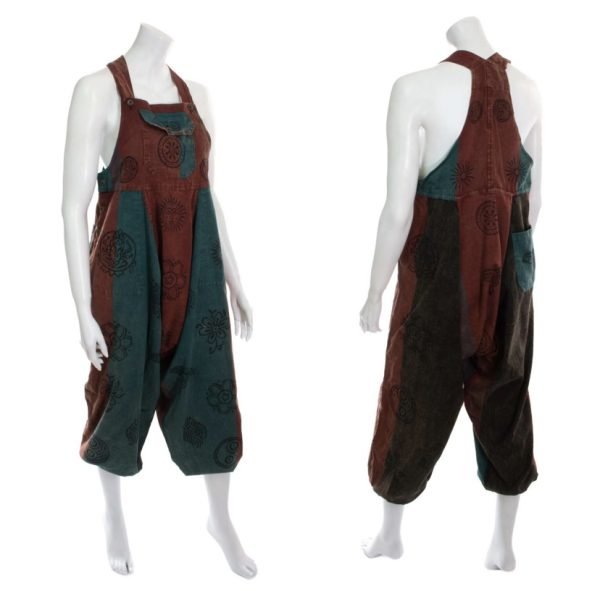Block print Harem Dungarees