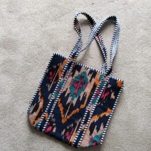 Dark Blue Multi Coloured Medium Size Bag