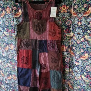 Patch Stonewash block Dungarees