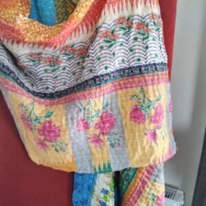 Kantha reversible shawl scarf n6